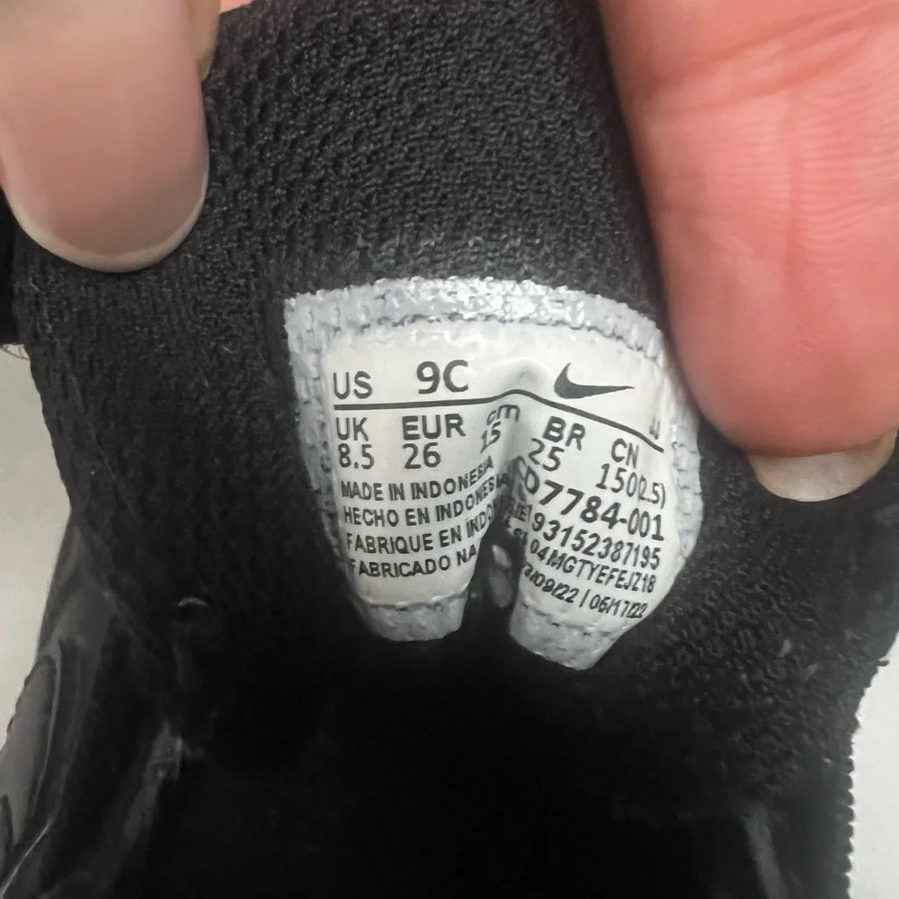 Nike Court Borough Mid 2 Leather Sneakers Kids Sz 9C Black Unisex Sporty Casual